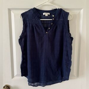 Studio JPR Navy Button-Down Blouse